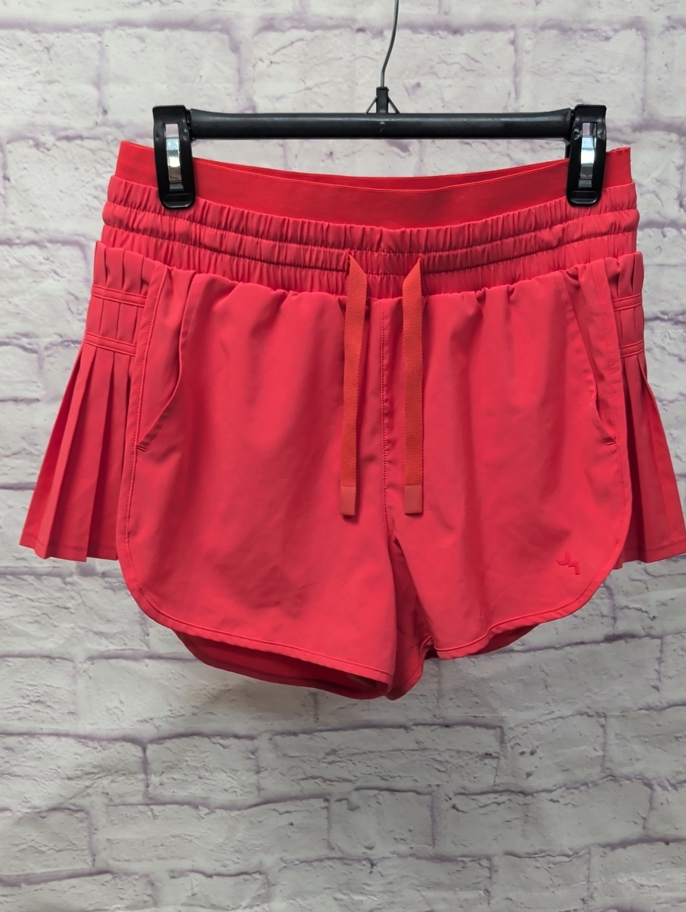 JoyLab Coral Pink/Red Athletic Shorts with Pleated Side Panels - Size Small